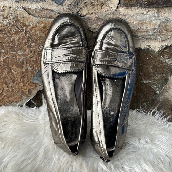Tory Burch Clatyon Loafers Metallic Color Anthracite size 8 - Picture 4 of 7